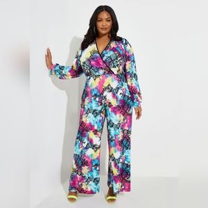 Ashley Stewart Snake Print Faux Wrap Jumpsuit (14/16)